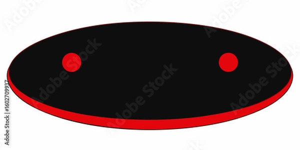 Fototapeta Dark black circle fill with black color in white background vector illustration.
