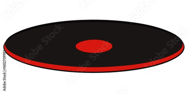Fototapeta Dark black circle fill with red color in white background vector illustration.








