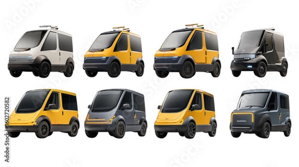Fototapeta Autonomous Shuttle On Transparent Background