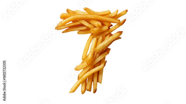 Fototapeta French Fries Number Seven on Transparent Background