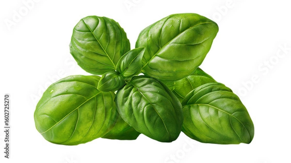 Fototapeta Basil leaves isolated on a white background