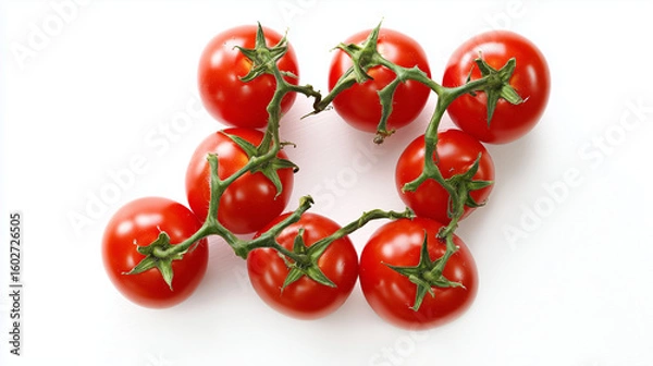 Obraz cherry tomatoes on a white background
