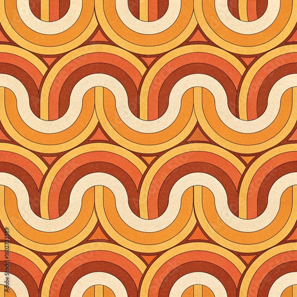 Obraz "Retro Arch Pattern in Warm Earthy Tones"

