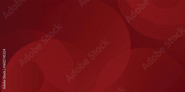 Fototapeta Abstract red background with glowing curve lines. Modern shiny red gradient geometric circle lines pattern. Futuristic concept. Suit for banner, brochure,