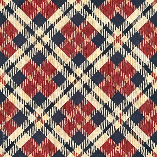 Obraz "Classic Red and Navy Tartan Plaid Pattern"

