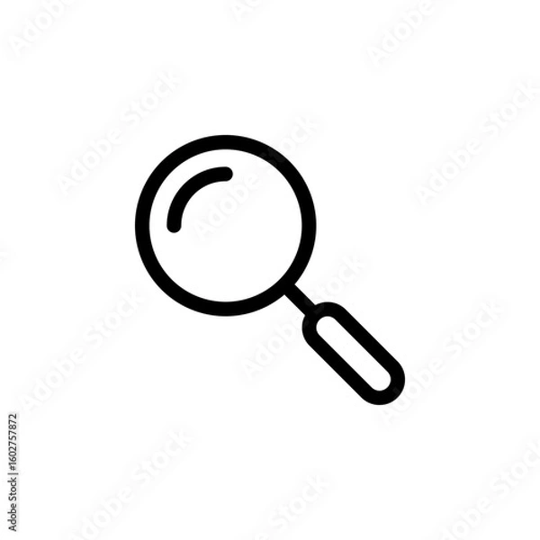 Fototapeta Search icon vector. Magnifying glass icon. Research, explore, find, and view icon.