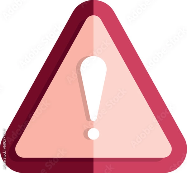 Fototapeta Red Triangle Warning Sign with White Exclamation Mark