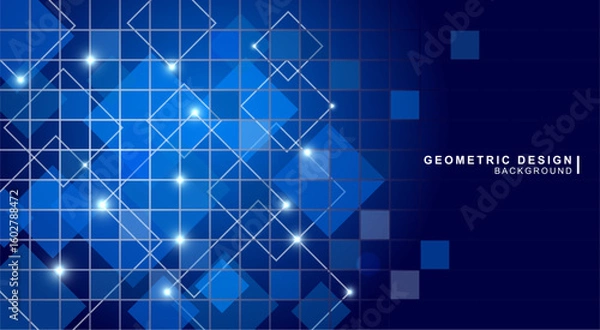 Obraz 様々な四角と線で組み合わせた幾何学的な背景素材