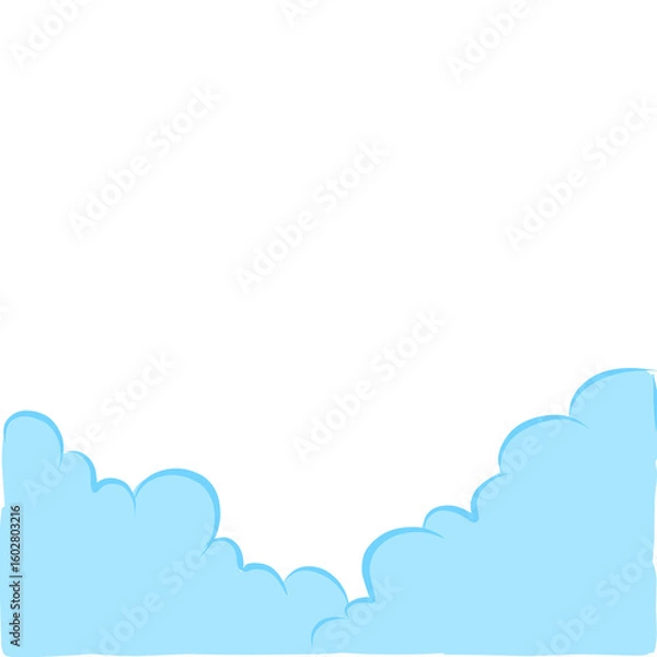 Fototapeta Blue cloud border on top