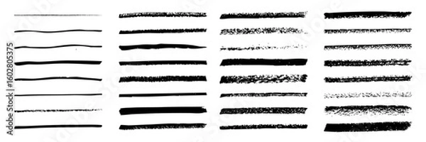 Fototapeta crayon drawn lines illustrator brush stroke set