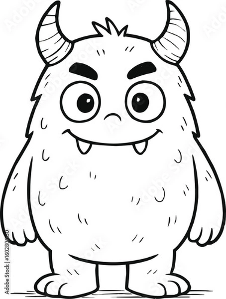 Fototapeta Goofy Monsters Unleashed: cute monster illustrations for coloring  line art 