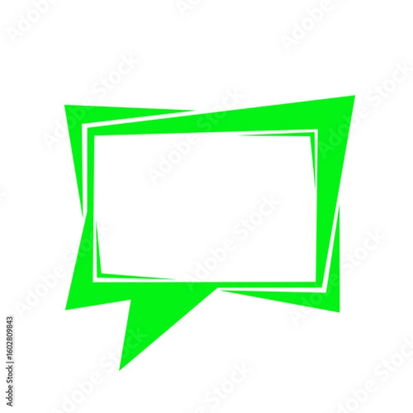 Fototapeta green square speech box frame cool style