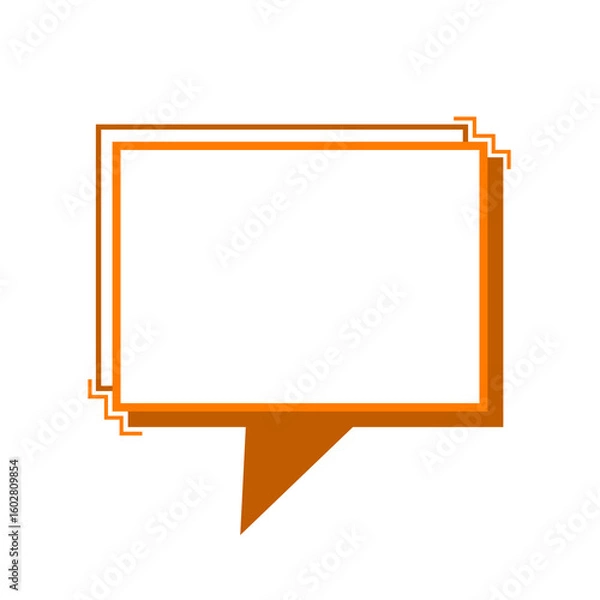 Fototapeta orange square speech box frame overlap