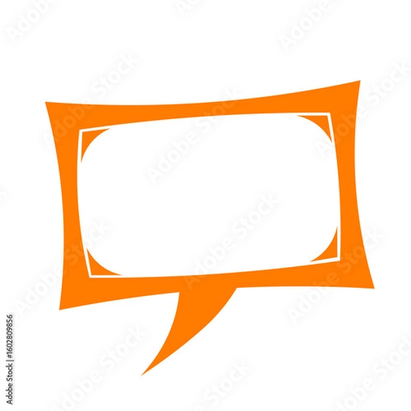Fototapeta orange square curve speech box frame