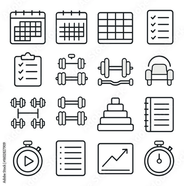 Obraz Vector icons for navigation and map features on gradient background