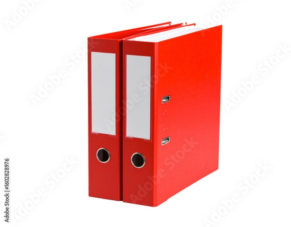 Obraz Red Document Binders on White Background