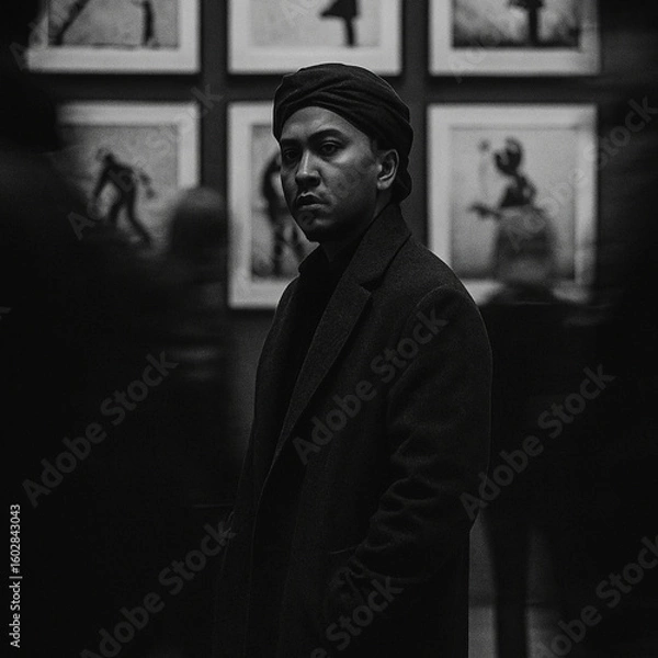 Obraz portrait of a man in a dark room