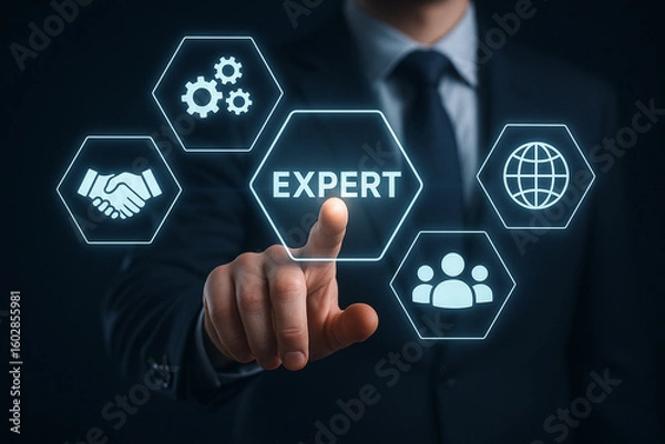 Fototapeta Find the best expert consultant for business solutions and expert advice consulting and expert services today