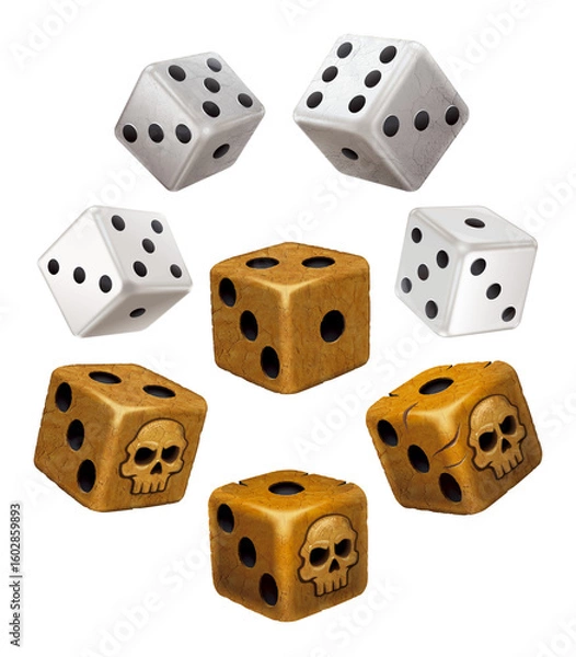 Fototapeta A set of isolated dice for your projects