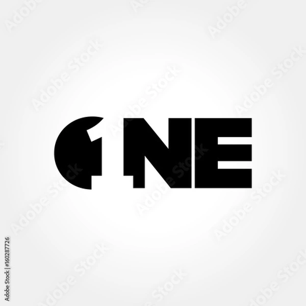 Obraz Creative number one symbol