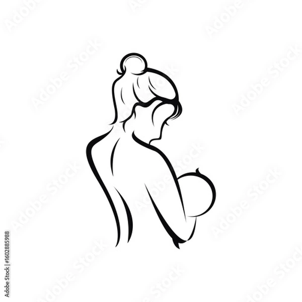 Obraz Pregnant template vector icon