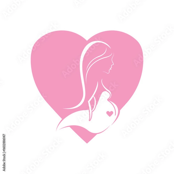 Obraz Pregnant template vector icon