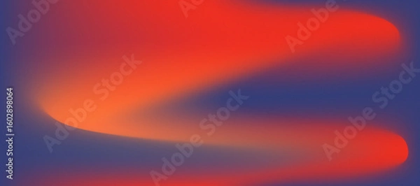Fototapeta Vibrant neon blue, red and orange smooth holographic gradient background for modern digital art, futuristic design, UI, wallpaper or web headers.