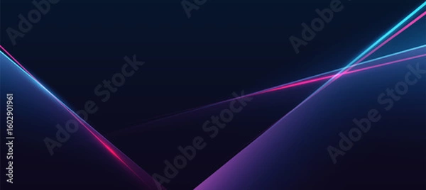 Fototapeta Abstract neon technology, diagonal striped neon lines cyberpunk concept vector for presentation products or website background EPS 10