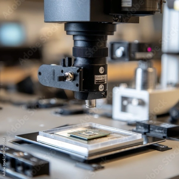 Fototapeta Precision Optical Microscope for Electronic Component Inspection