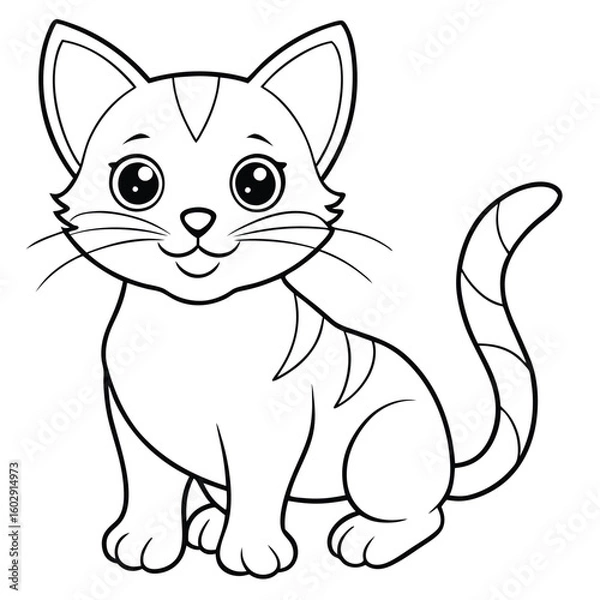 Fototapeta cat outline illustration