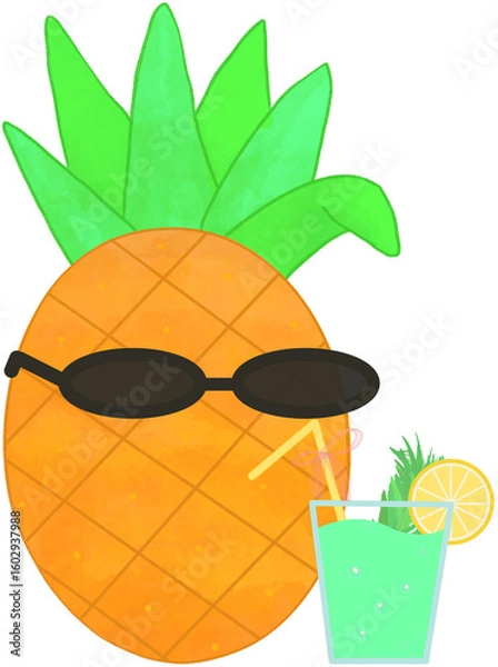 Obraz pineapple in sunglasses