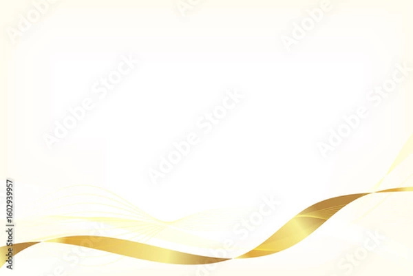 Fototapeta A sleek abstract illustration featuring elegant gold waves on a light gradient background, perfect for modern design projects.