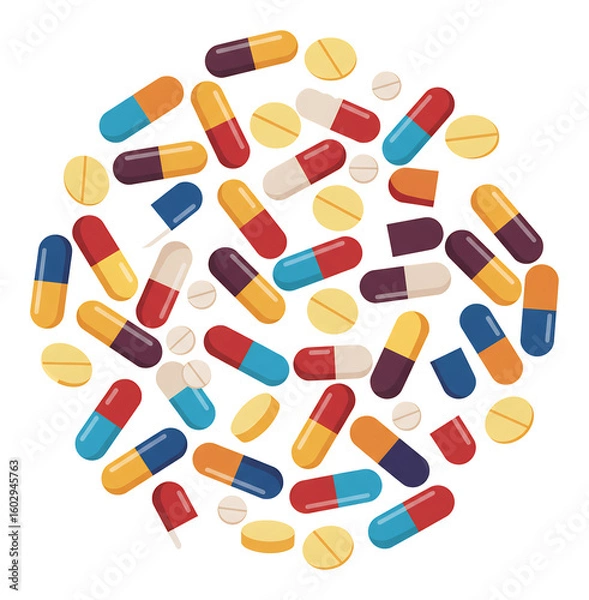 Fototapeta カラフル薬剤散乱イラスト