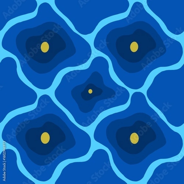 Fototapeta Seamless pattern with Turkish evil eye beads. Turkish tile. Oriental Ottoman  design background. Perfect for wallpapers, pattern fills, web page backgrounds, surface textures, textile