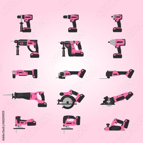 Obraz Pink cordless power tools set