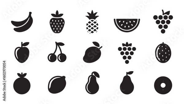 Fototapeta Vibrant assortment of fresh fruits illustration with text elements