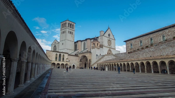 Fototapeta St. Francis square in assisi in umbria