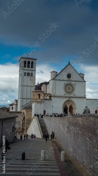 Fototapeta view of st. francis basilica in assisi in umbria