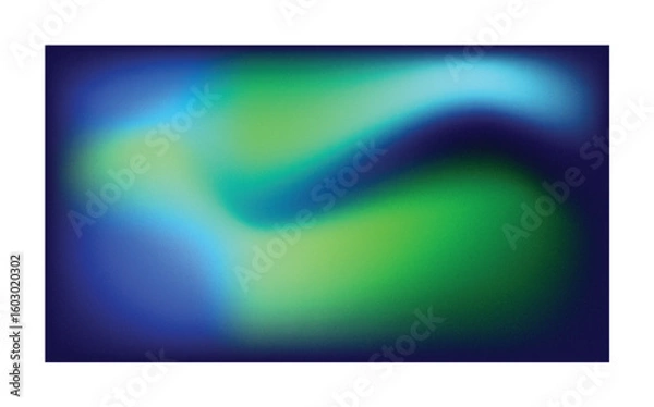 Obraz Swirling gradient aurora with deep blue and vibrant green teal