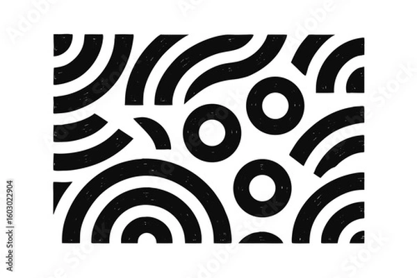 Fototapeta Abstract concentric circles arcs on pattern