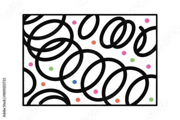 Fototapeta Abstract swirls colorful dots on curve line