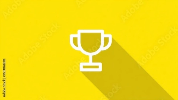 Obraz Simple Trophy Icon with Soft Shadow on Bright Clean Background
