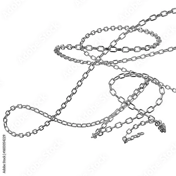 Fototapeta 3d render chain metal sets