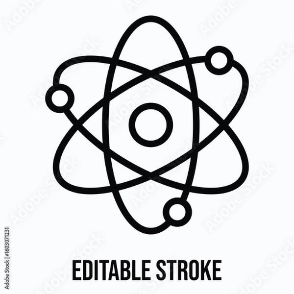 Obraz Atomic, Science Vector Icon, Isolated Vector Lineal Style Icon, Editable Stroke.