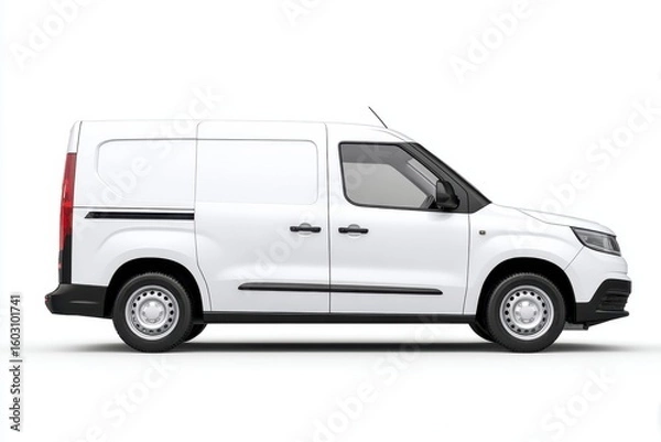 Fototapeta White Cargo Van Side View