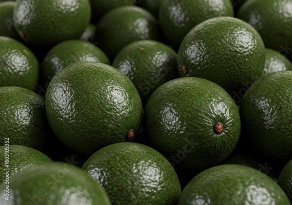 Fototapeta Fresh Avocados Piled Up – Tropical Green Fruit in High Resolution