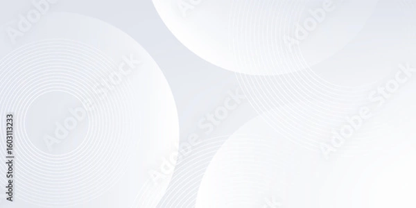 Obraz Vector white background with white circle lines. Digital future technology concept background