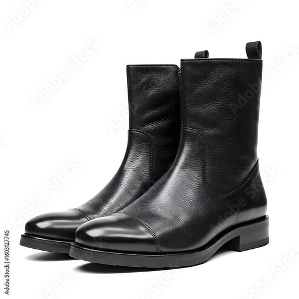 Obraz black leather boots