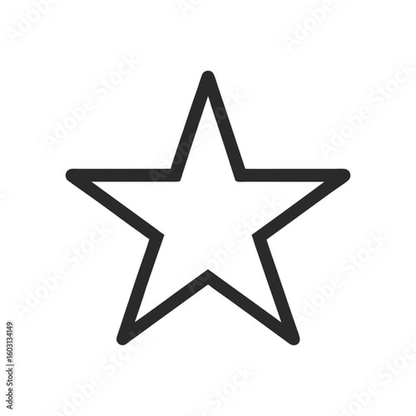 Obraz shining star editable stroke outline icon isolated vector art