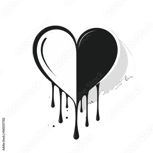 Fototapeta Split Heart Drip Illustration